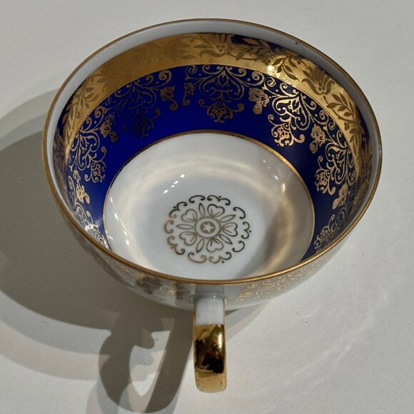 Porzellanmalerei Parbus Bavaria Cobalt Blue 22K Gold Porcelain Demitasse Cup - Picture 5 of 15